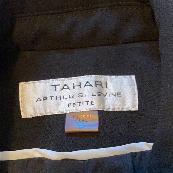 Black Tahari ASL skirtsuit w braid pattern - Picture 4 of 5